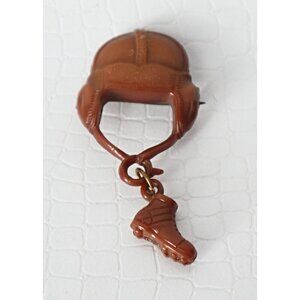 Vintage PLASTIC FOOTBALL PIN Football Helmet Cleat & Football Pin Circa 1950's